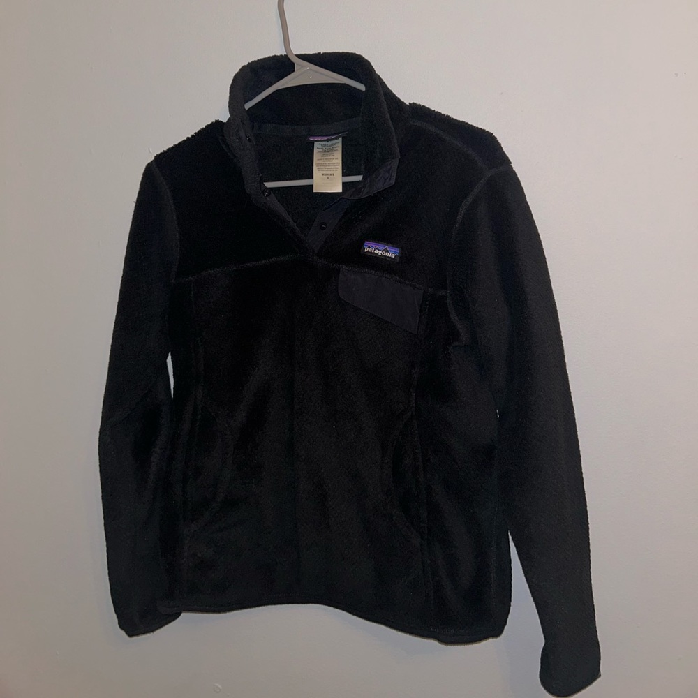 Patagonia Jacket Womens Small Black Re Tool Snap T Outdoor Fleece Pullover
